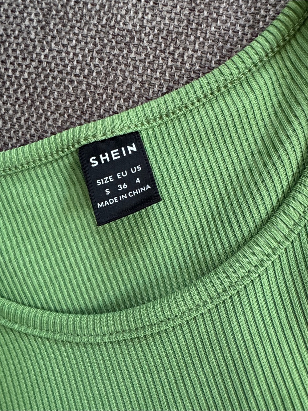 SHEIN Green Ribbed Ruched Tank Mini Dress - Picture 4 of 4